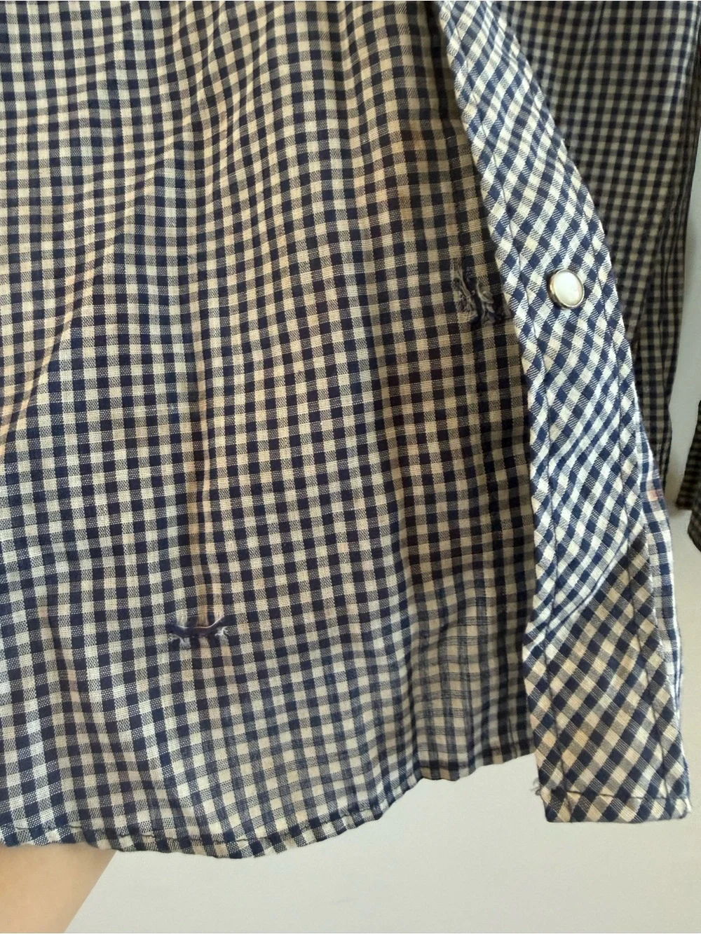 Vintage Levi's Black and White Gingham Button-Down Shirt